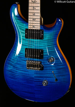 PRS Custom 24 10 Top Blue Fade Wrap Flame Maple Neck