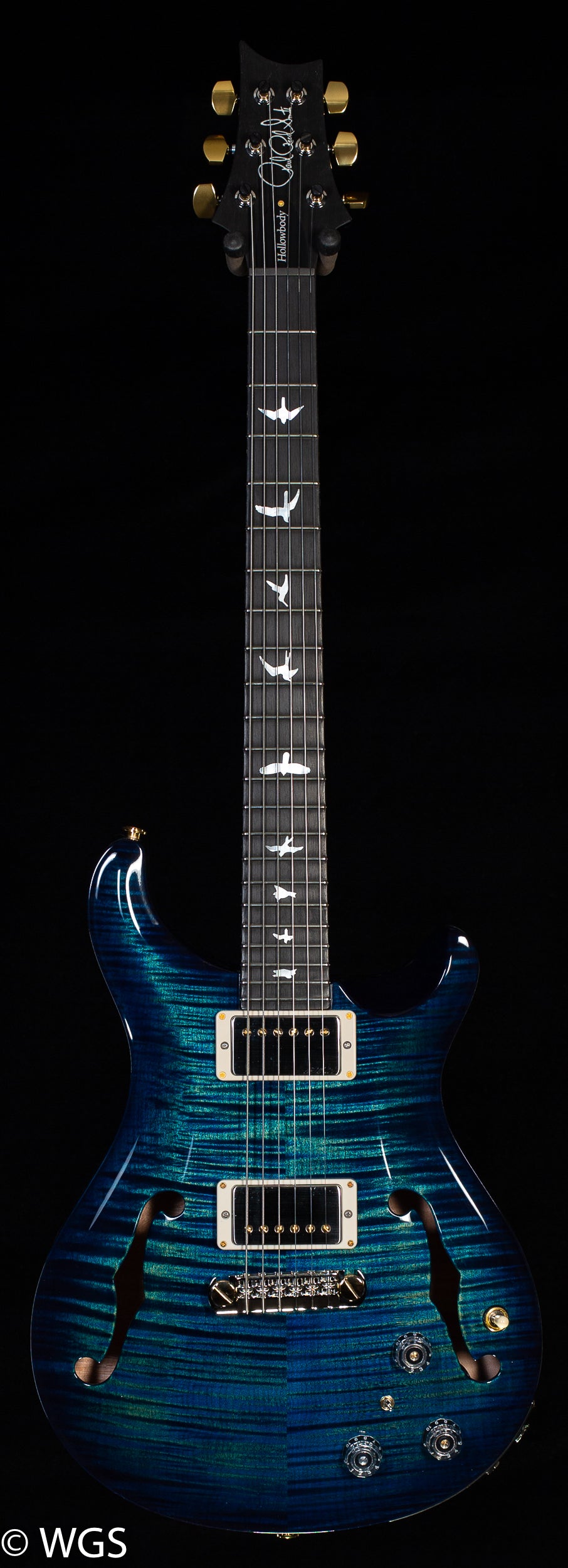 PRS Hollowbody II Piezo Wood Library Edition River Blue Smokeburst