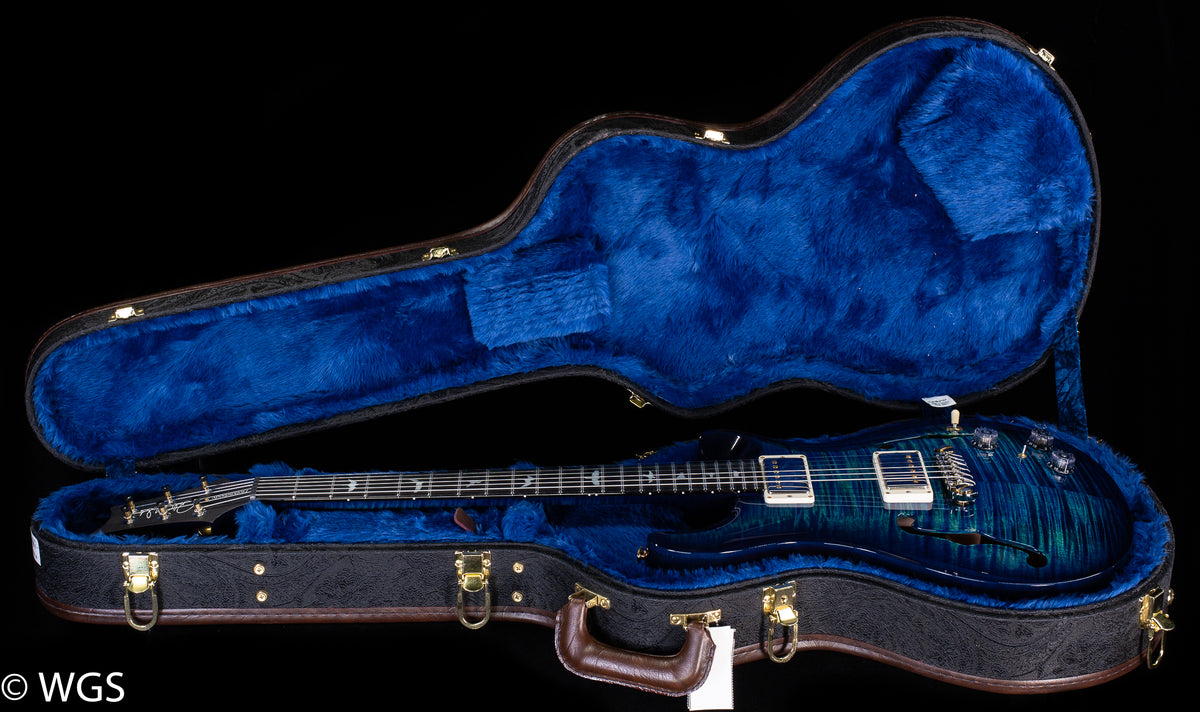 PRS Hollowbody II Piezo Wood Library Edition River Blue Smokeburst