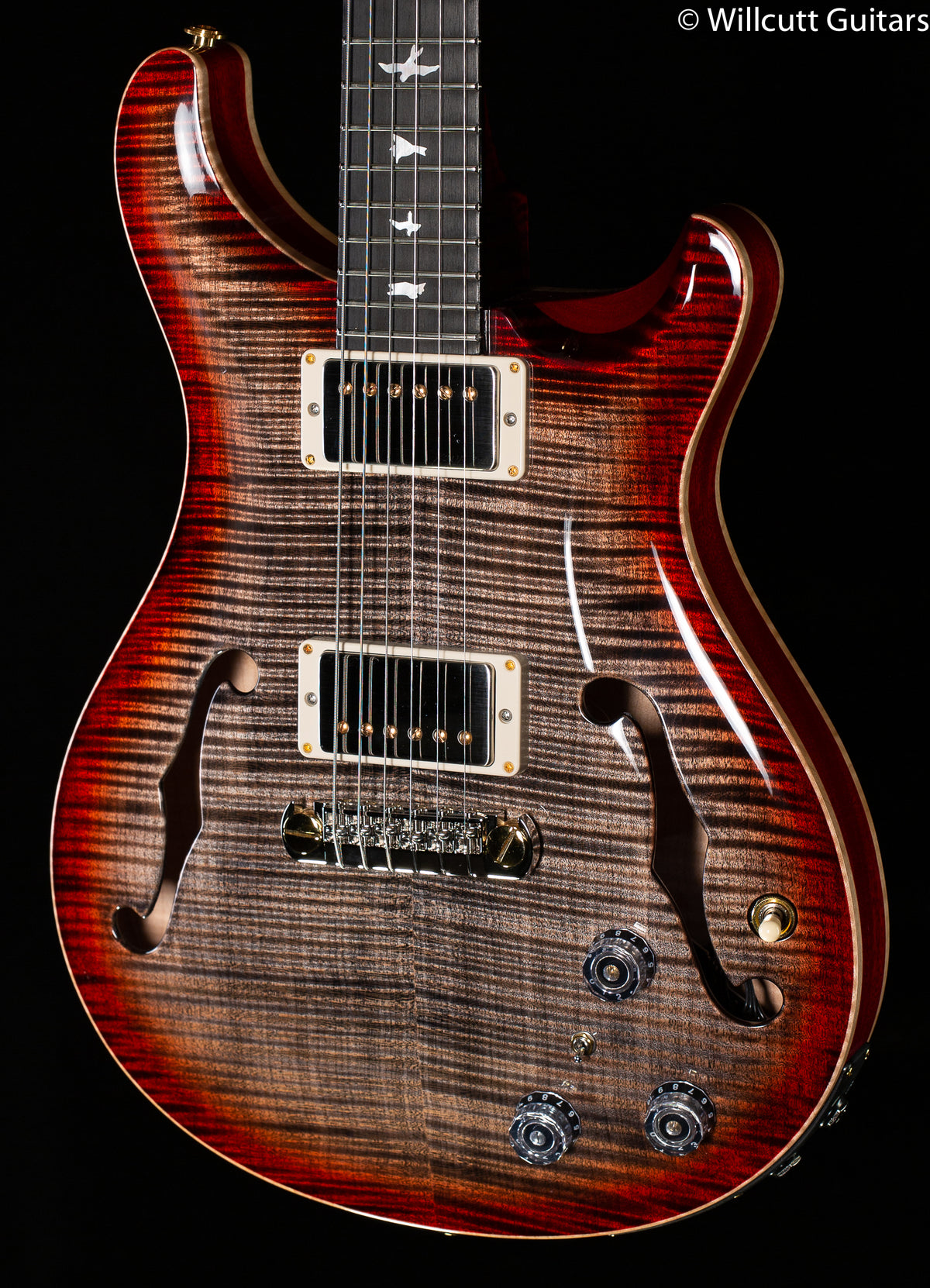 PRS Hollowbody II Piezo Wood Library Edition Charcoal Cherry Burst