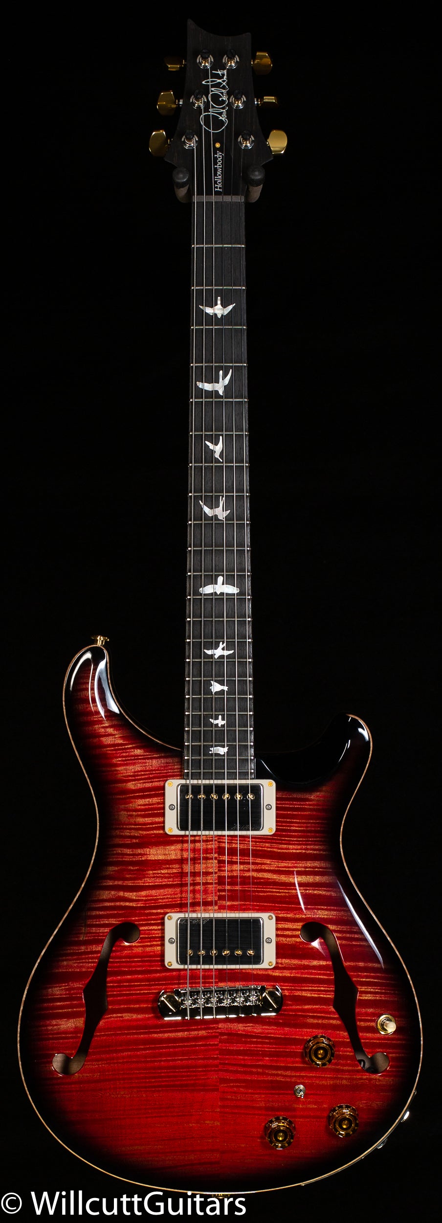PRS Hollowbody II Piezo Wood Library Edition Blood Orange Smokeburst