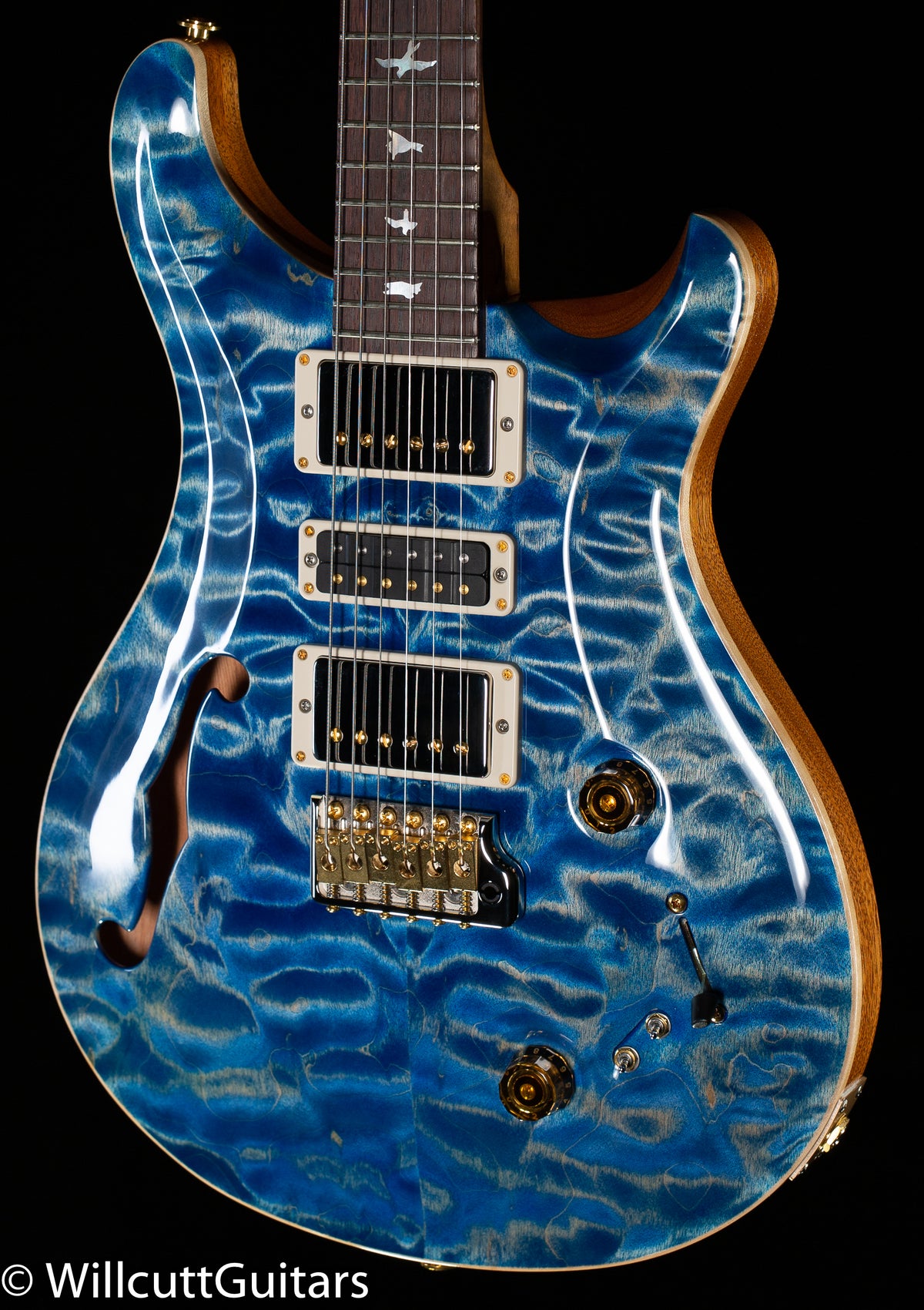 PRS Wood Library Special Semi-hollow Faded Blue Jean Quilt Maple 10 Top