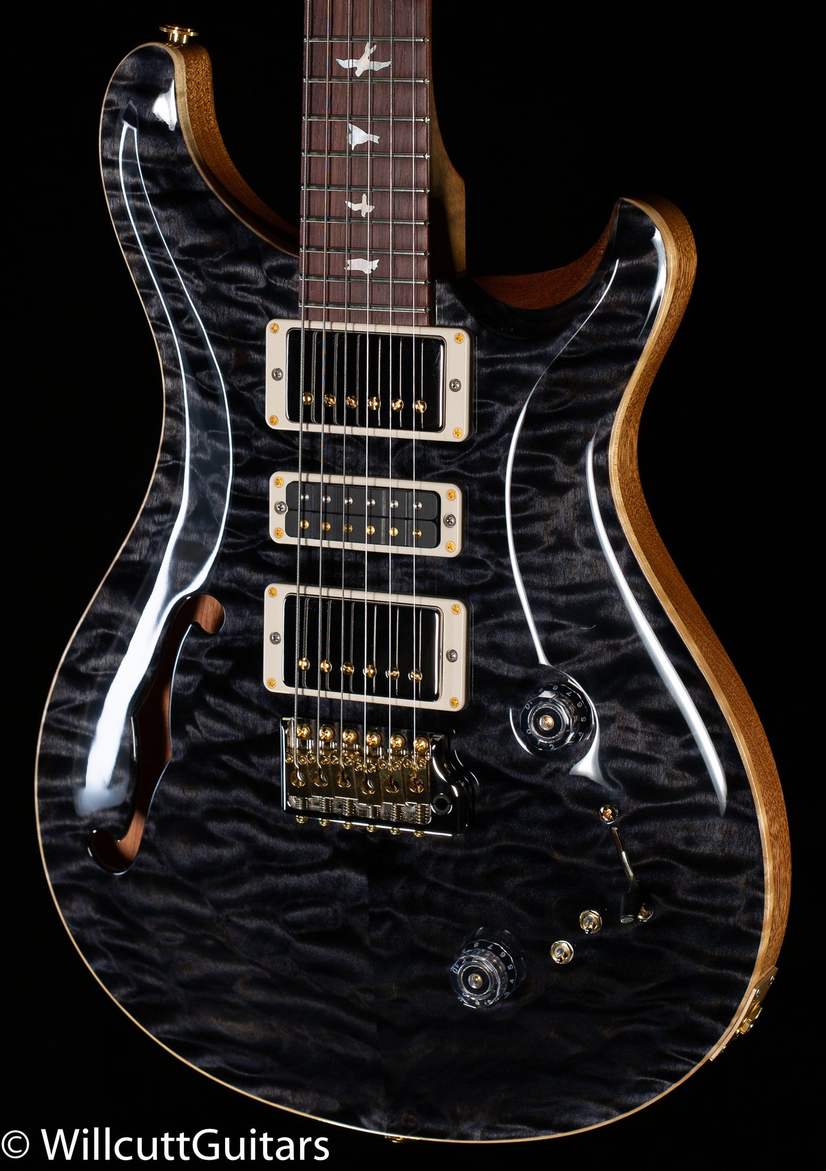 PRS Wood Library Special Semi-hollow Grey Black Quilt Maple 10 Top