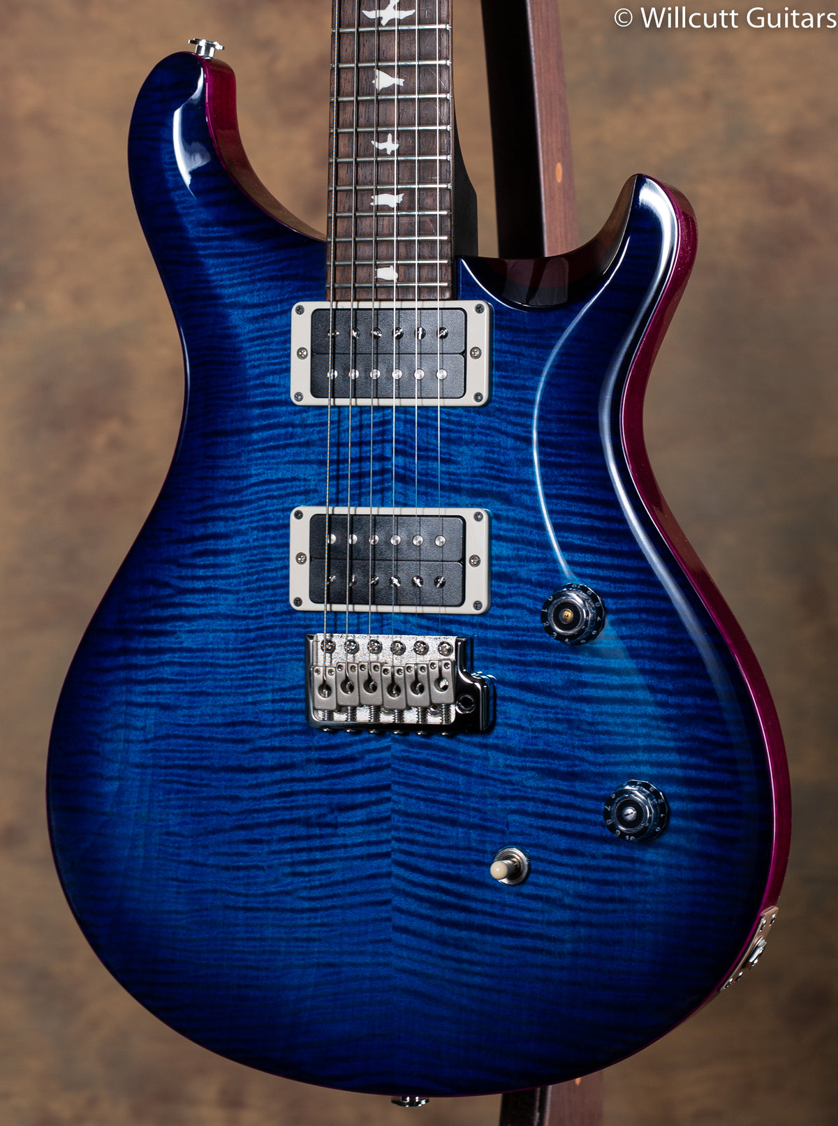 Banjos Raspberry PRS CE24 Blue Burst Raspberry Binding - Willcutt Guitars