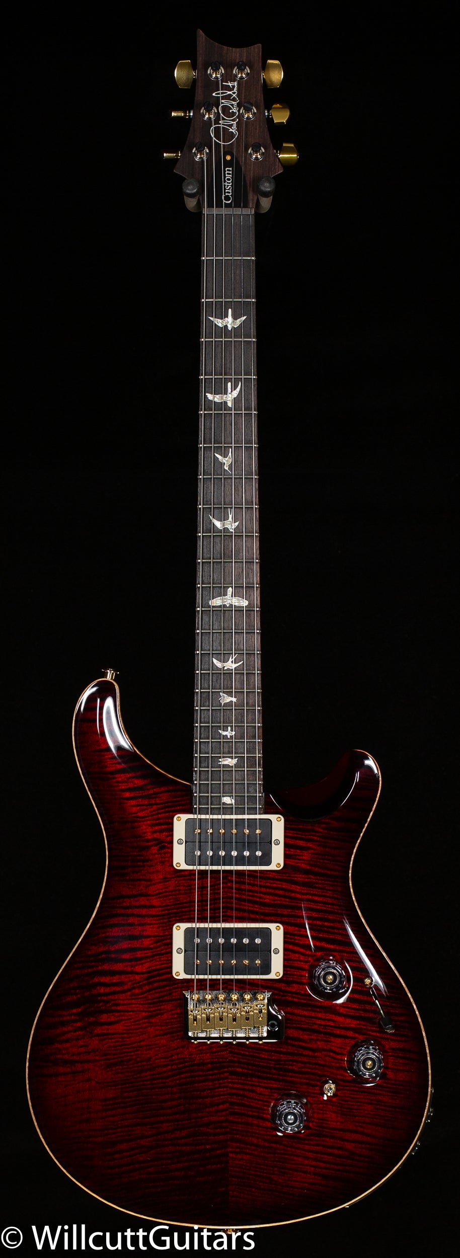PRS Custom 24 Piezo Fire Red Burst 10 Top - Willcutt Guitars