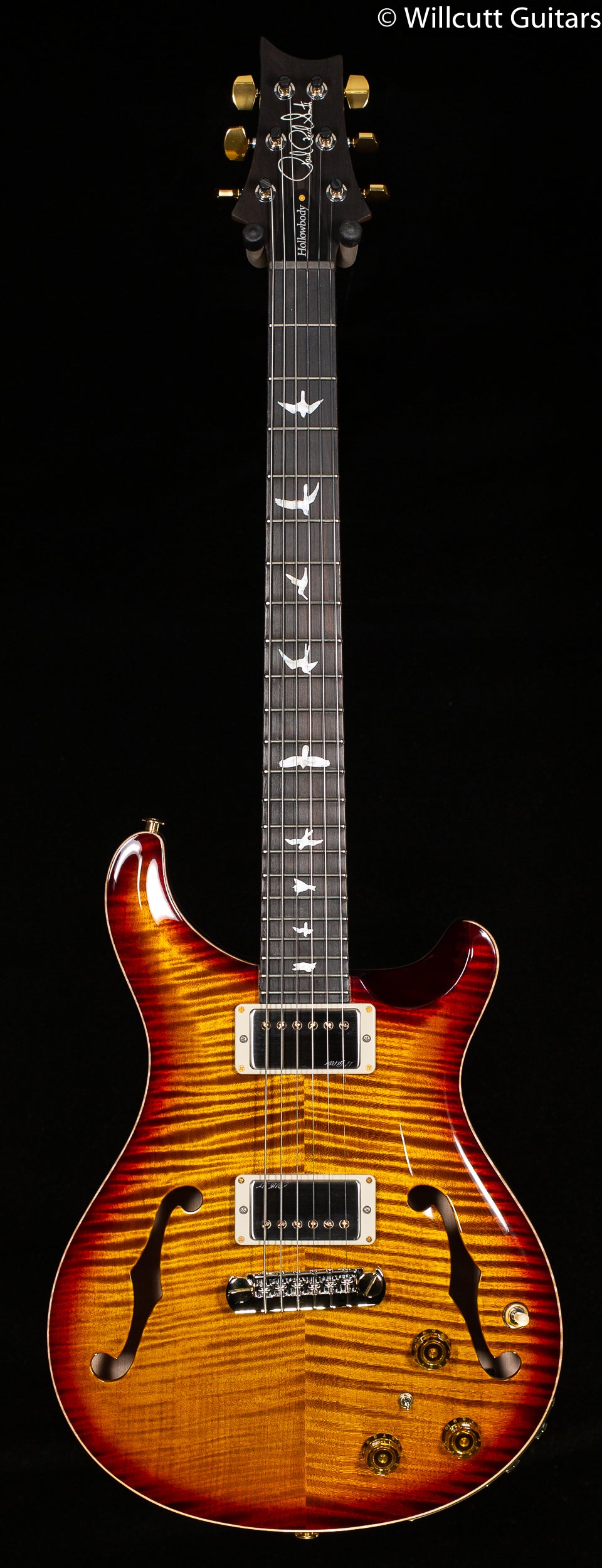 PRS Hollowbody II Piezo Wood Library Edition Dark Cherry Burst