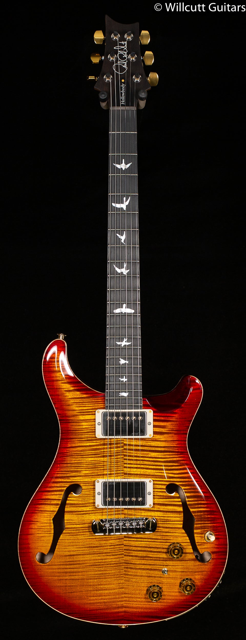 PRS Hollowbody II Piezo Wood Library Edition Dark Cherry Burst