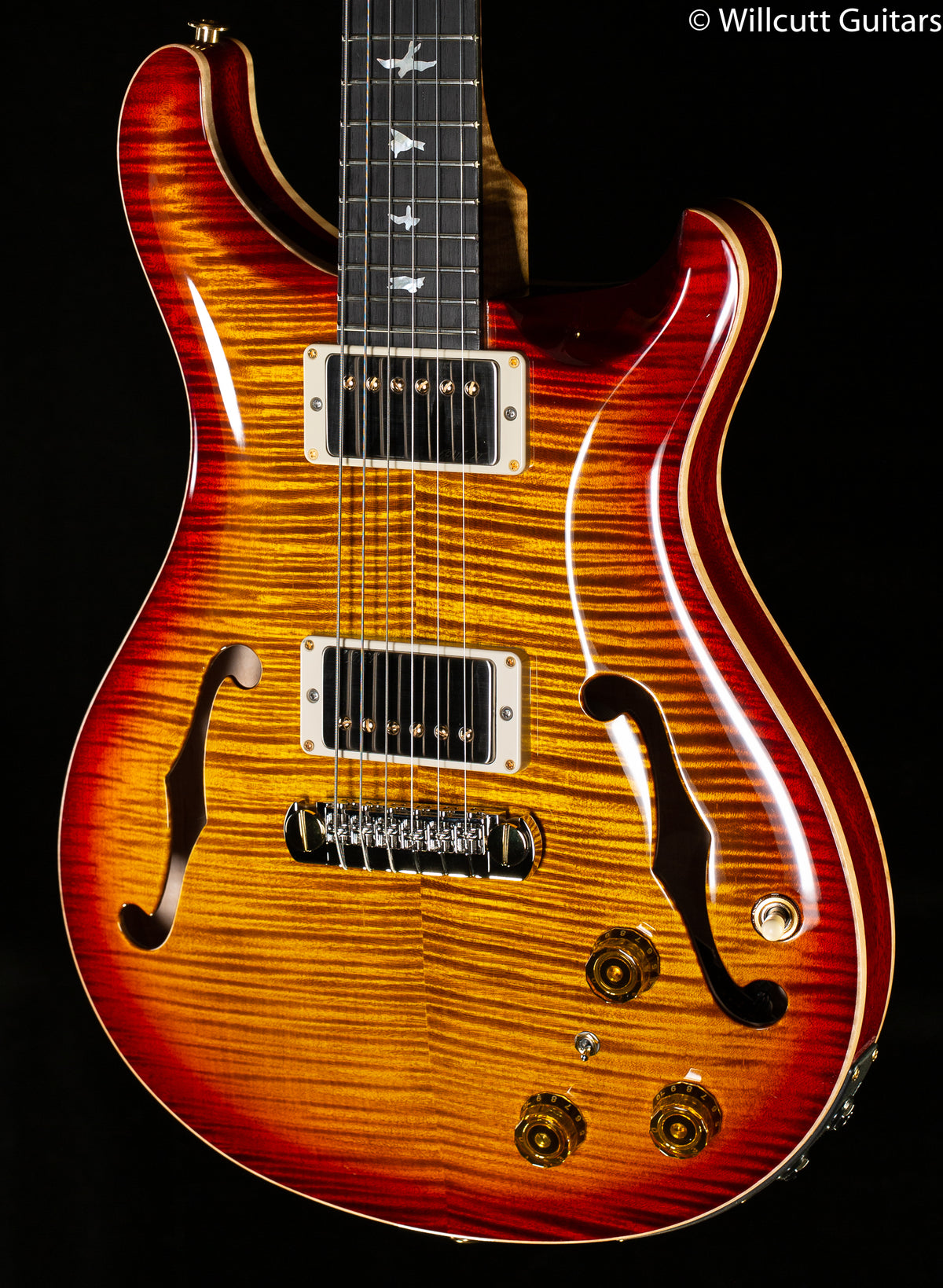 PRS Hollowbody II Piezo Wood Library Edition Dark Cherry Burst