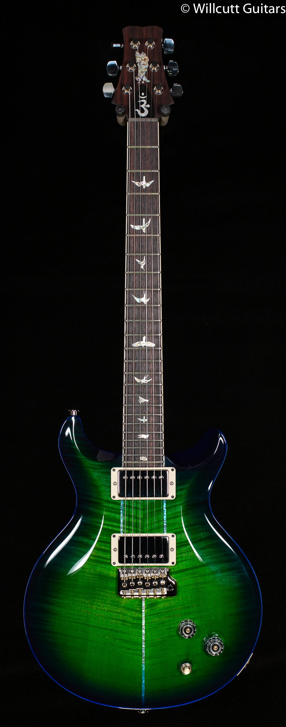 PRS Santana Retro Emerald Burst Blue Binding Custom Color