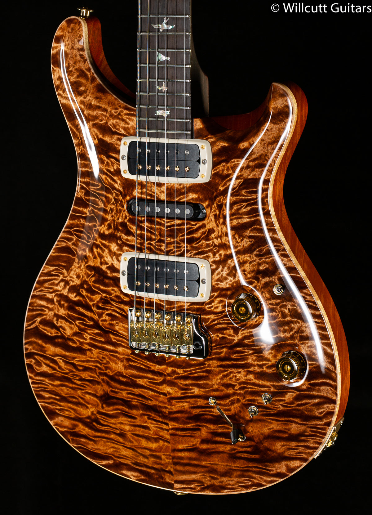 PRS Modern Eagle V Wood Library Edition Artist Quilt Copperhead