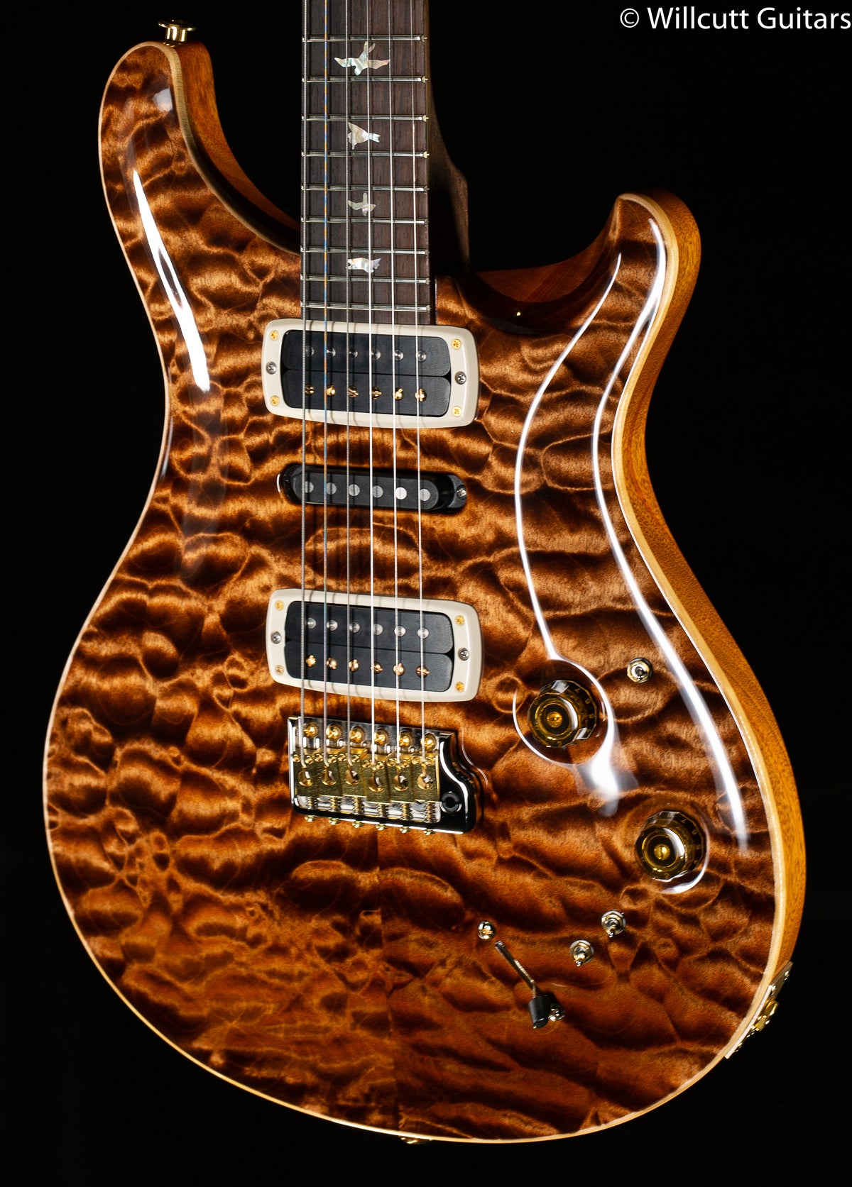PRS Modern Eagle V Wood Library Edition Artist Quilt Copperhead