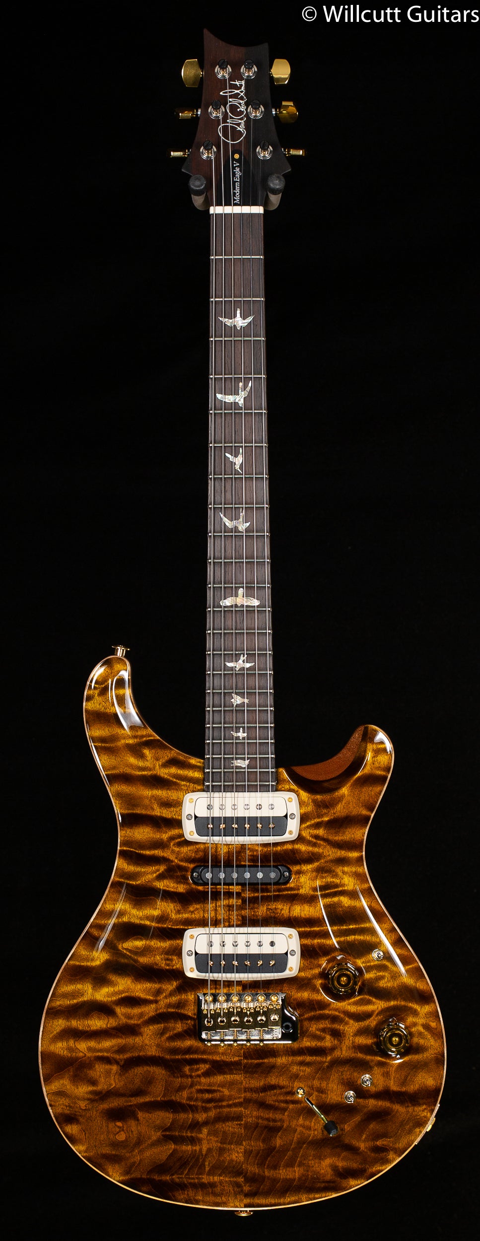 PRS Wood Library Modern Eagle V, Artist Quilt, Black Gold (345)