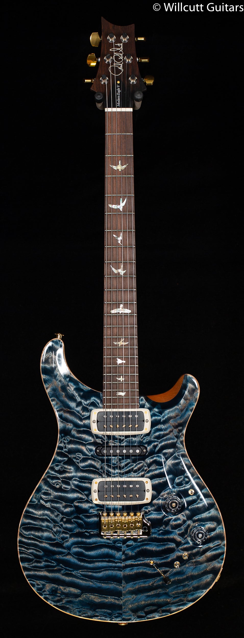 PRS Modern Eagle V Wood Library Edition Artist Quilt Faded Whale