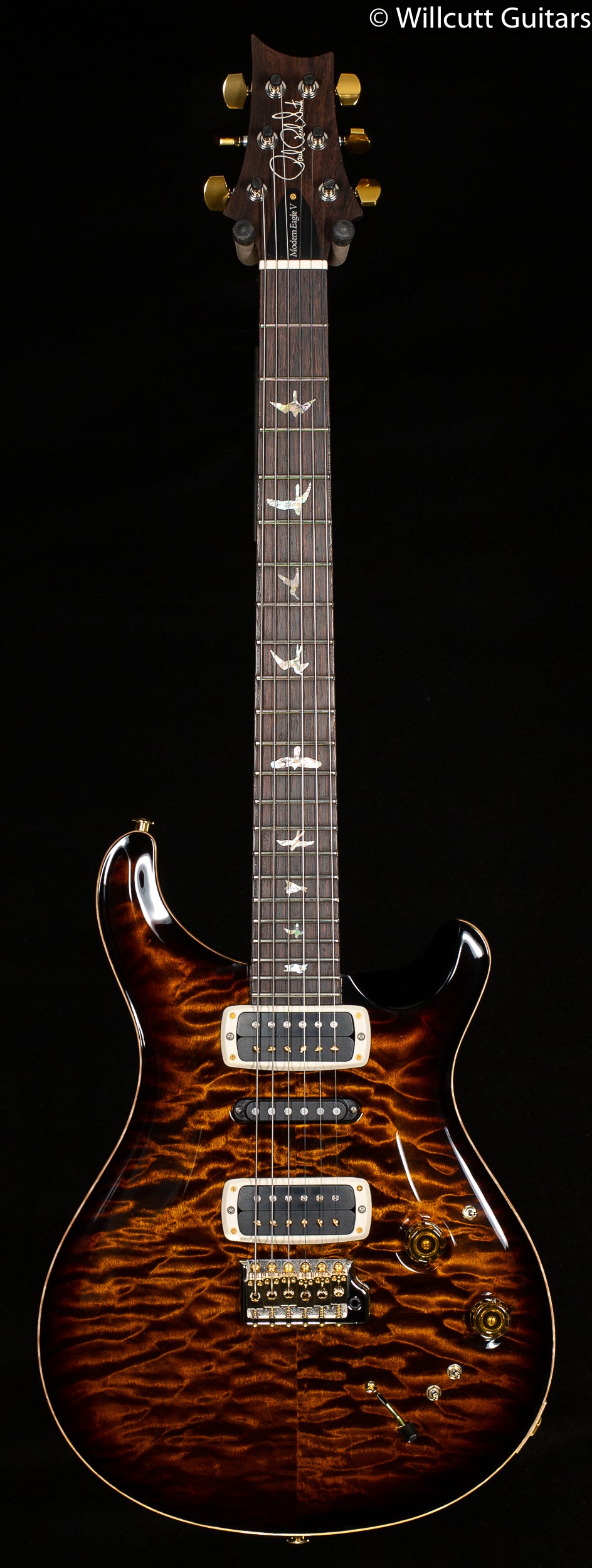 PRS Wood Library Modern Eagle V, Artist Quilt Black Gold (570)