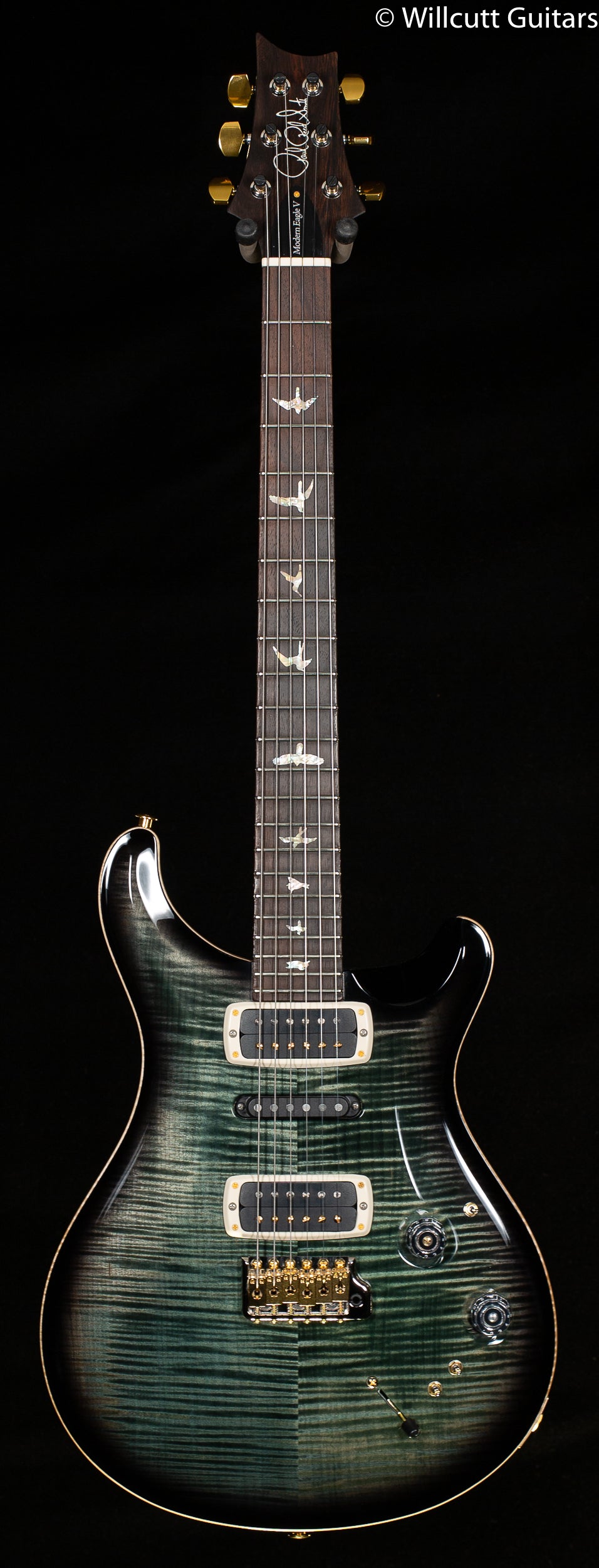 PRS Wood Library Modern Eagle V Trampas Green Smokeburst Stained Maple Neck