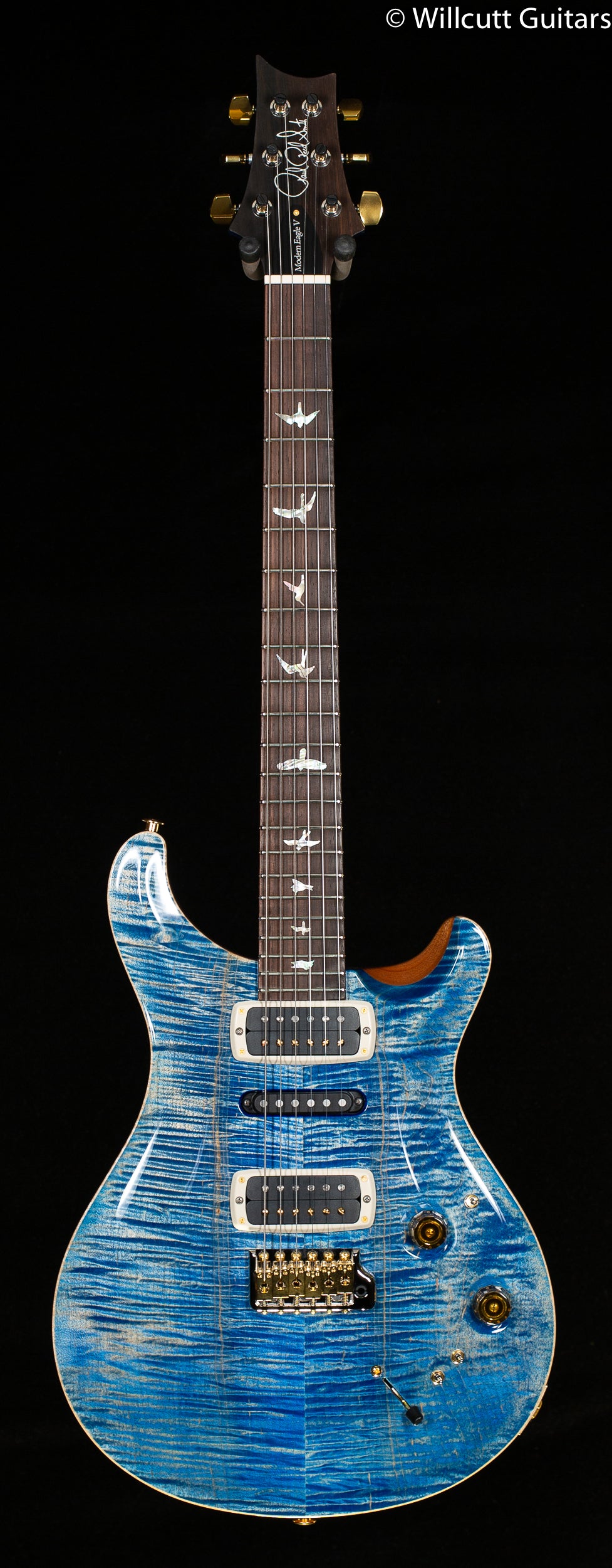 PRS Wood Library Modern Eagle V Faded Blue Jean Stained Neck - Willcutt  Guitars