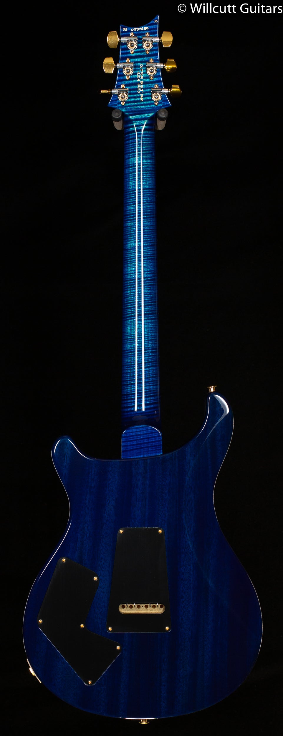 PRS Wood Library Modern Eagle V Custom Color River Blue Stained Flame Maple Neck (680)