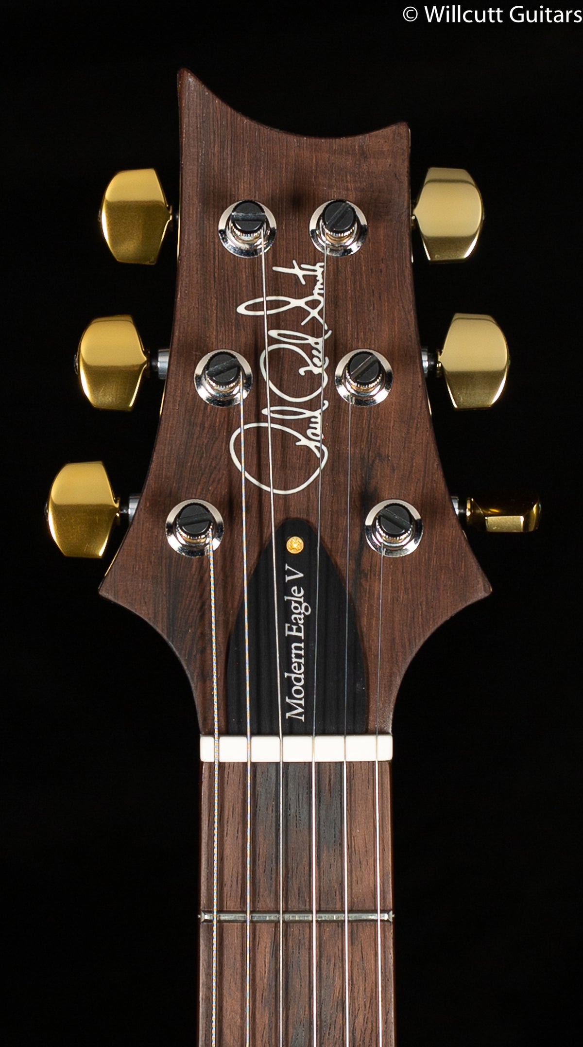 PRS Wood Library Modern Eagle V Black Gold Wraparound Burst Stained Flame Maple Neck