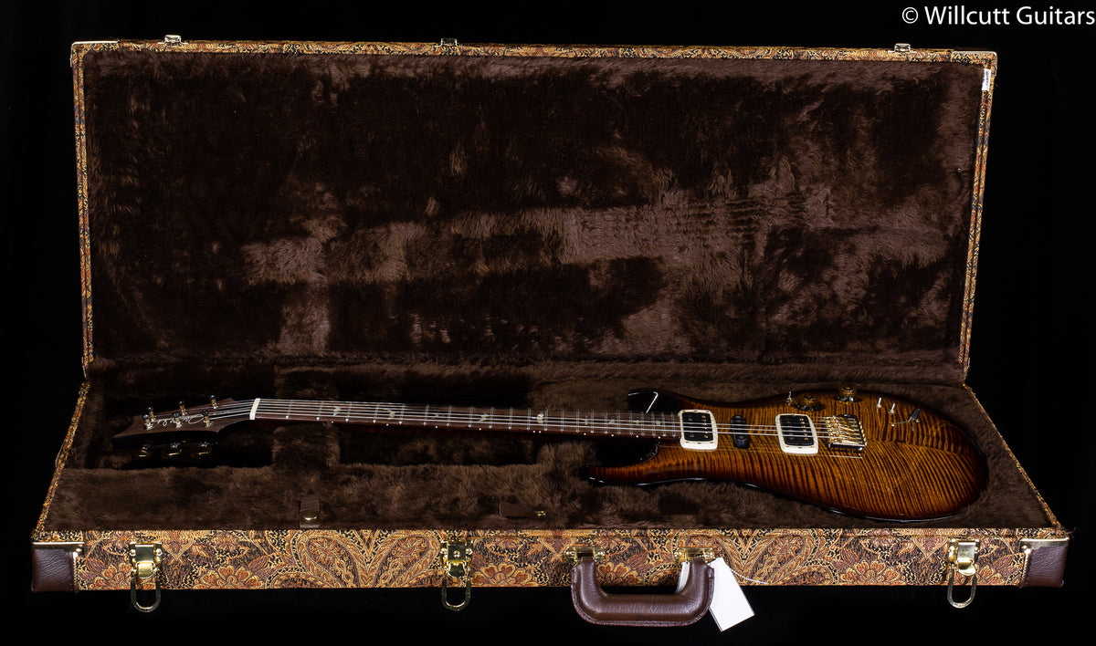 PRS Wood Library Modern Eagle V Black Gold Wraparound Burst Stained Flame Maple Neck