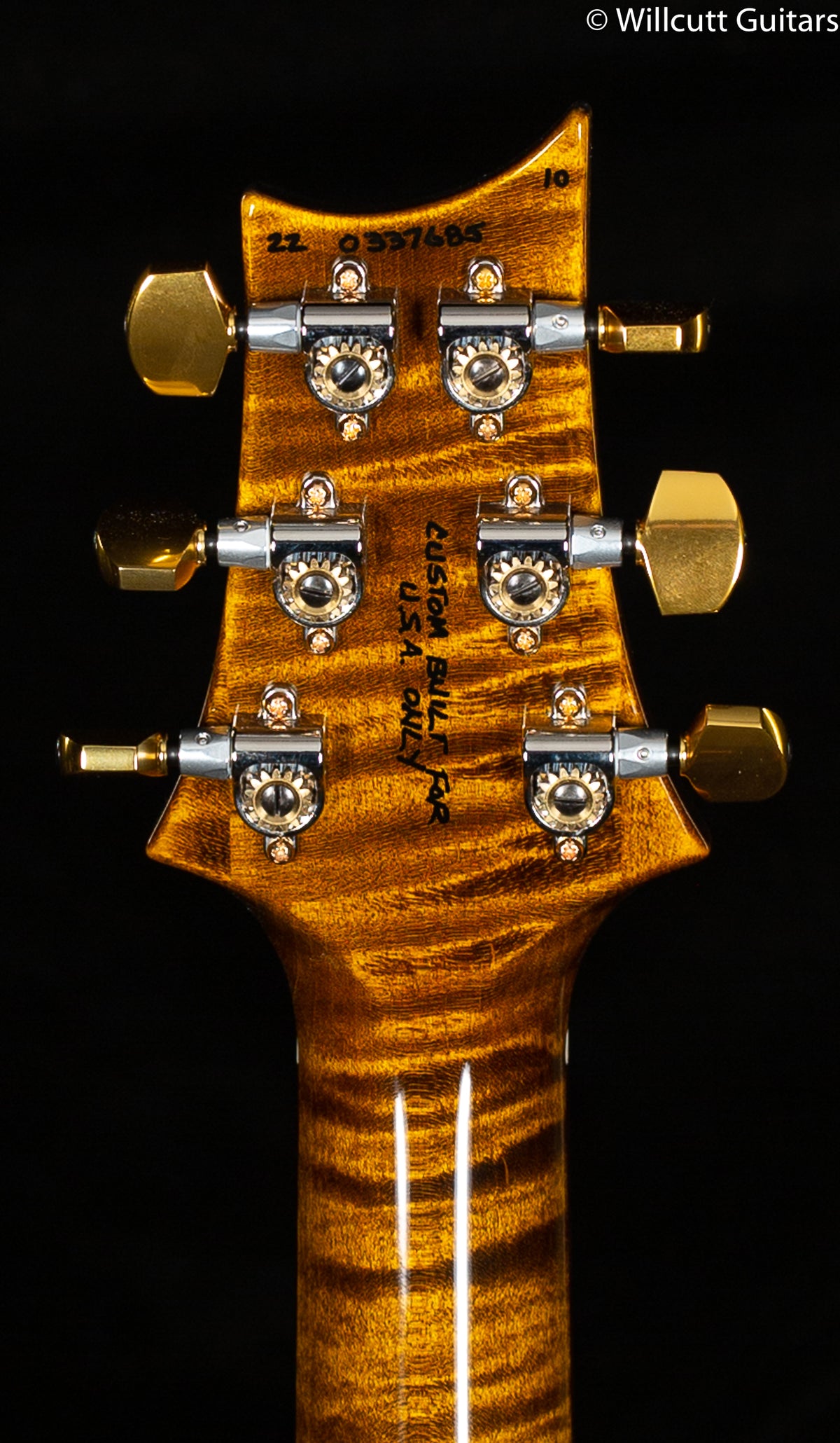 2022 PRS Wood Library Modern Eagle V Black Gold Stained Neck