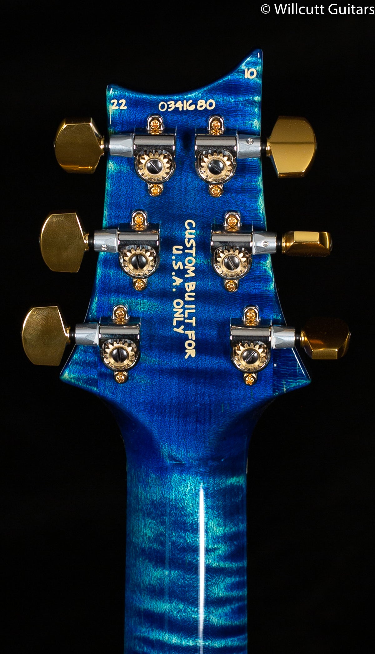 PRS Wood Library Modern Eagle V River Blue Stained Flame Maple Neck (680)