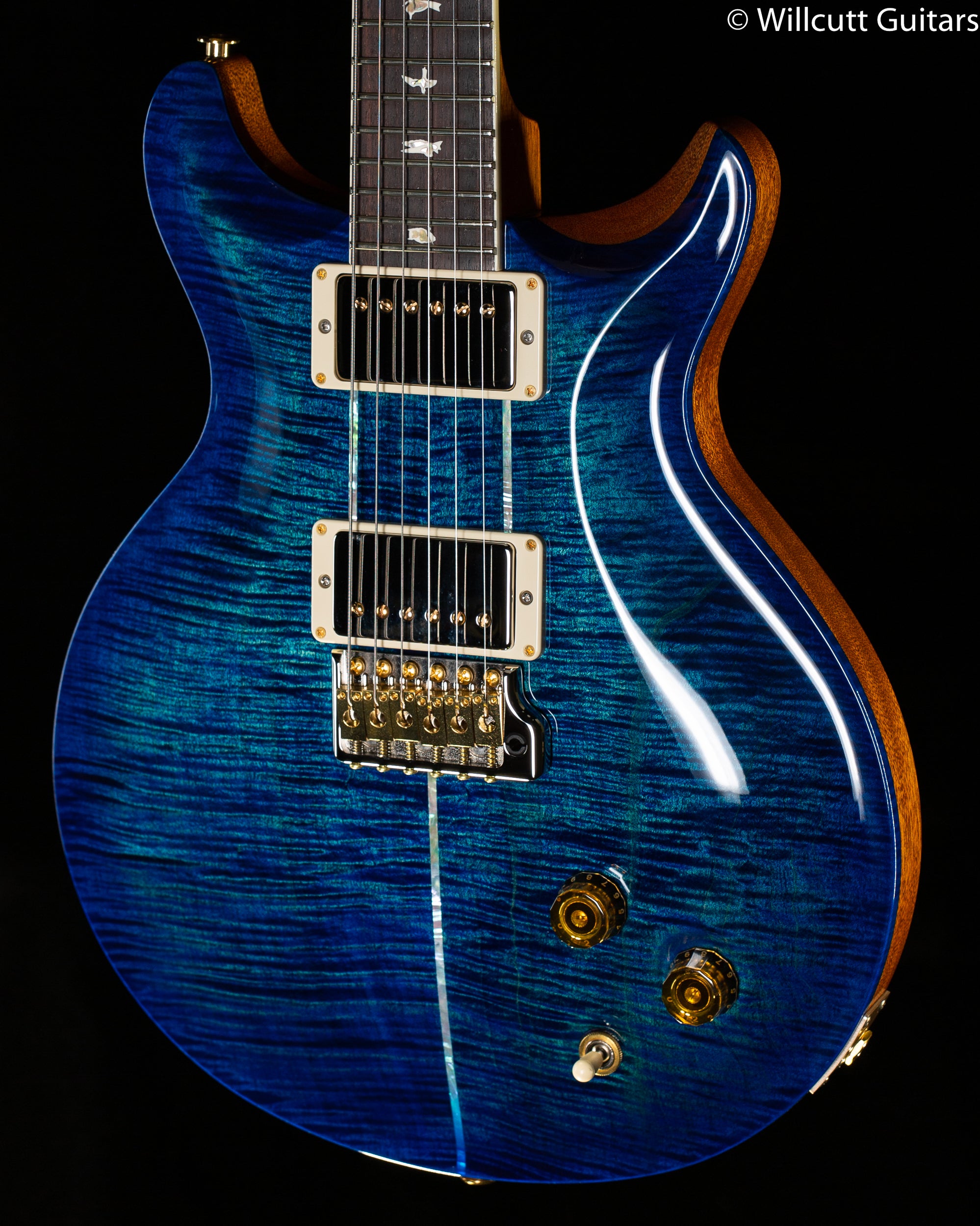 PRS Santana Retro Flame Maple Top Custom Color Blue/Blue Bind - Willcutt Guitars
