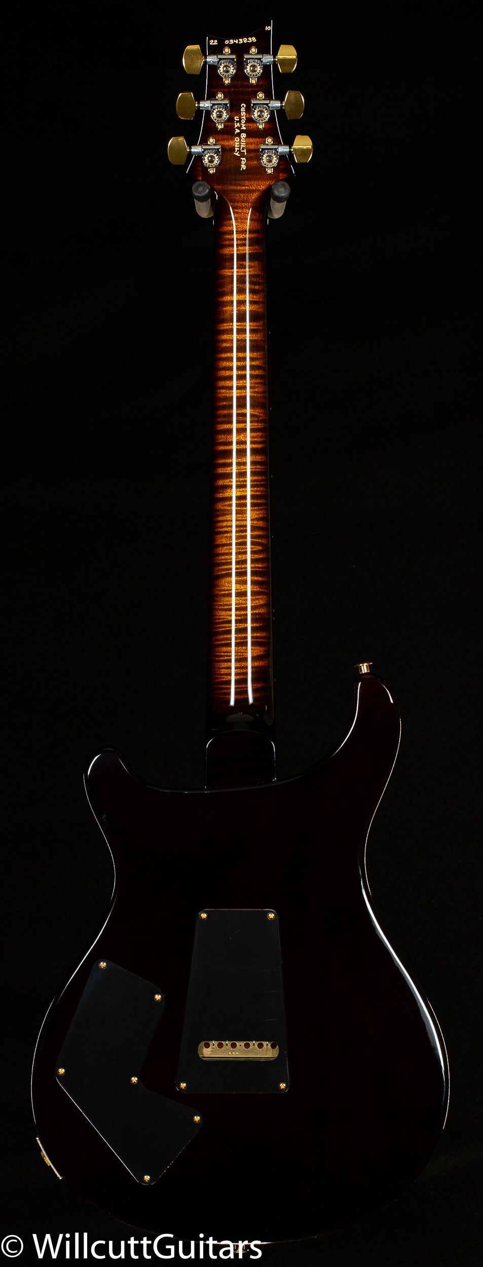 PRS Wood Library Modern Eagle V Black Gold Wraparound Burst Stained Flame Maple Neck (838)