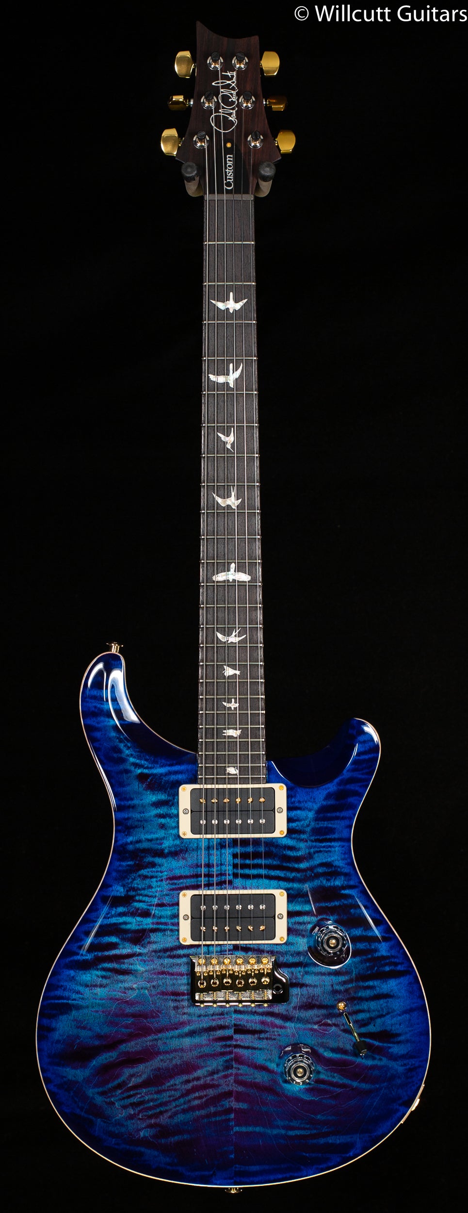 PRS Custom 24 Flame Maple 10 Top Violet Blueburst (220) - Willcutt 