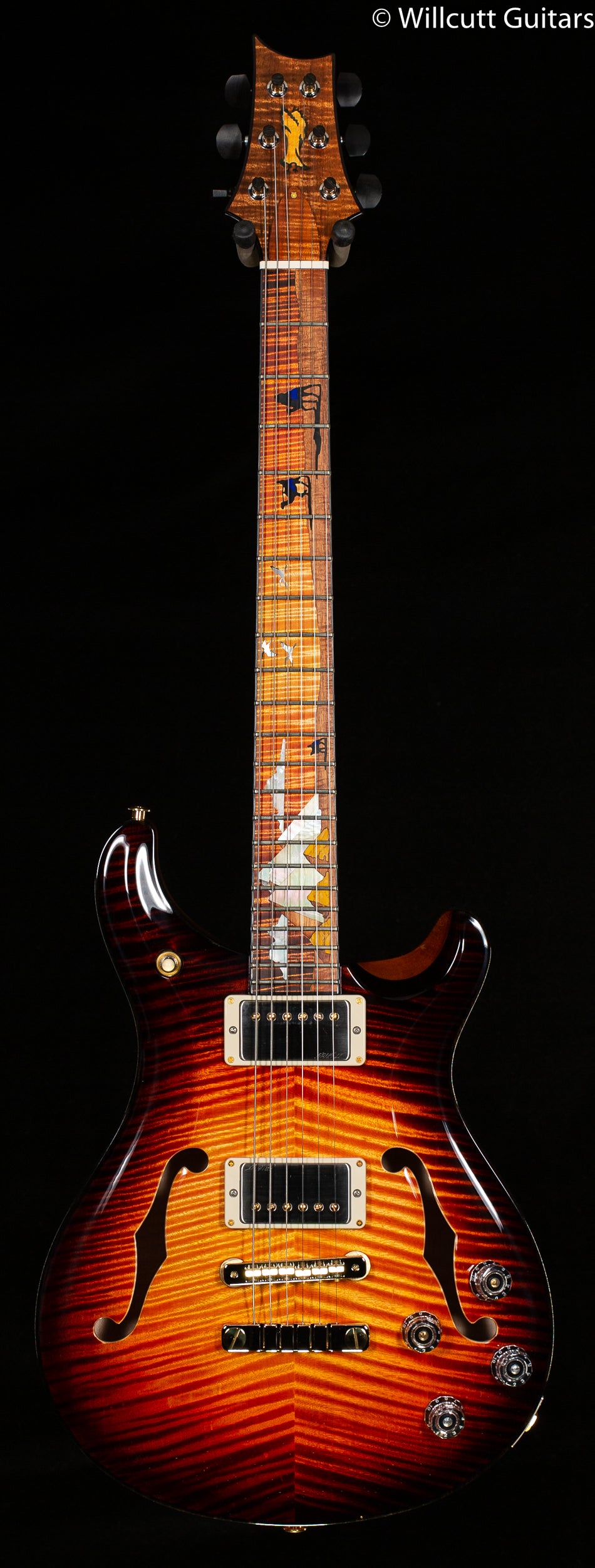 PRS Private Stock 9661 McCarty 594 Hollowbody II Electric Tiger Glow Pyramid Inlay (571)