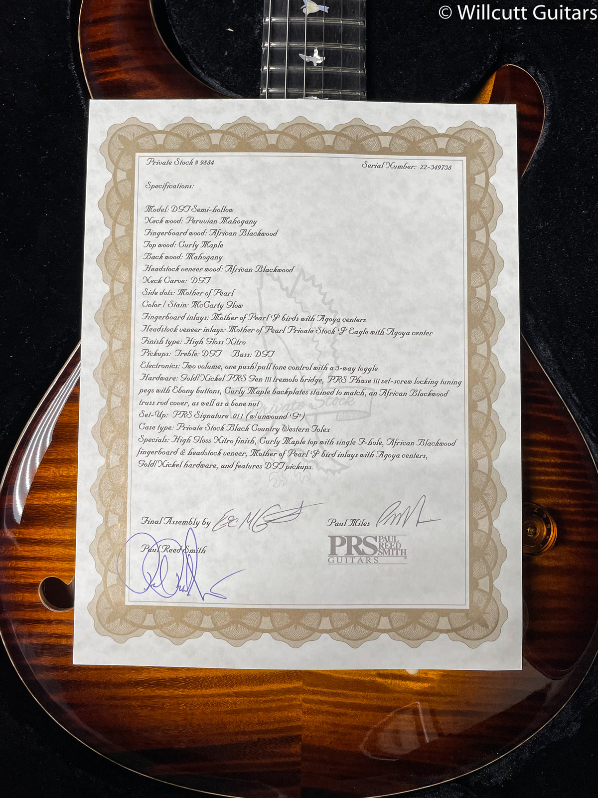 PRS Private Stock 9884 DGT Semi Hollow McCarty Glow (738)