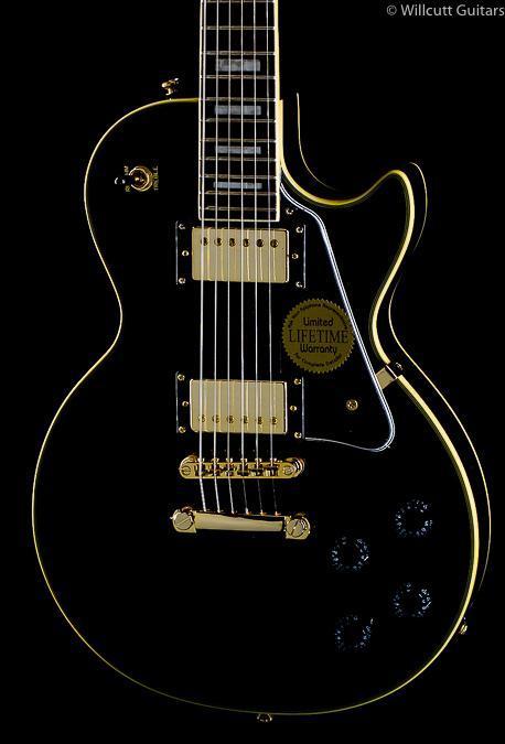 Epiphone LP Custom Ebony, Gold HW - Willcutt Guitars