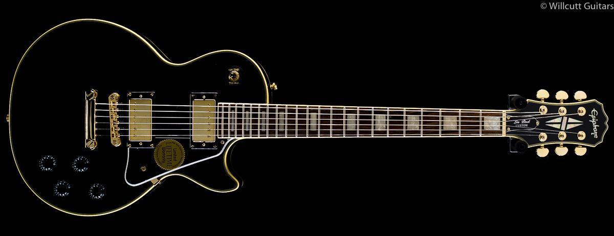 Epiphone LP Custom Ebony, Gold HW