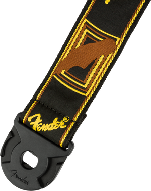 Fender Quick Grip Locking End Strap, Black, Yellow and Brown, 2"