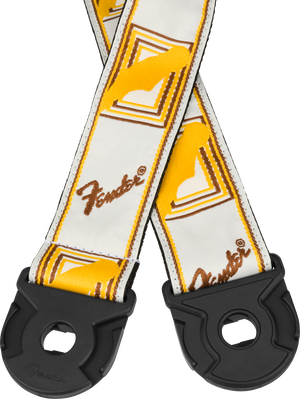 Fender Quick Grip Locking End Strap, White, Yellow and Brown, 2"