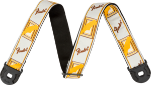 Fender Quick Grip Locking End Strap, White, Yellow and Brown, 2"