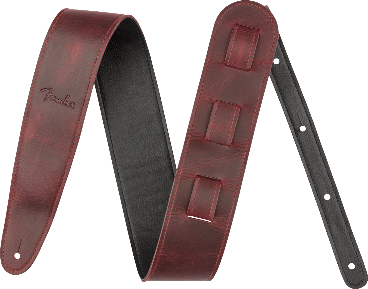 Fender Limited Leather Strap, Oxblood - Willcutt Guitars