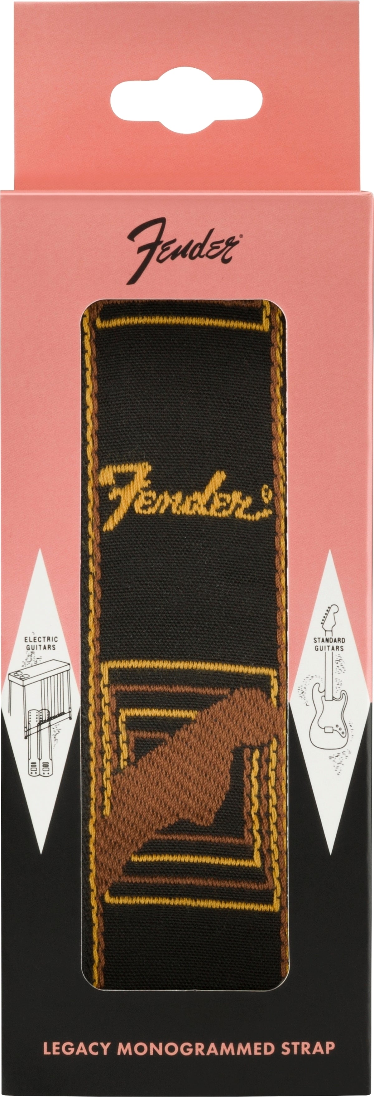 Fender Vintage Monogram Strap 60s/early 70s Yellow/black