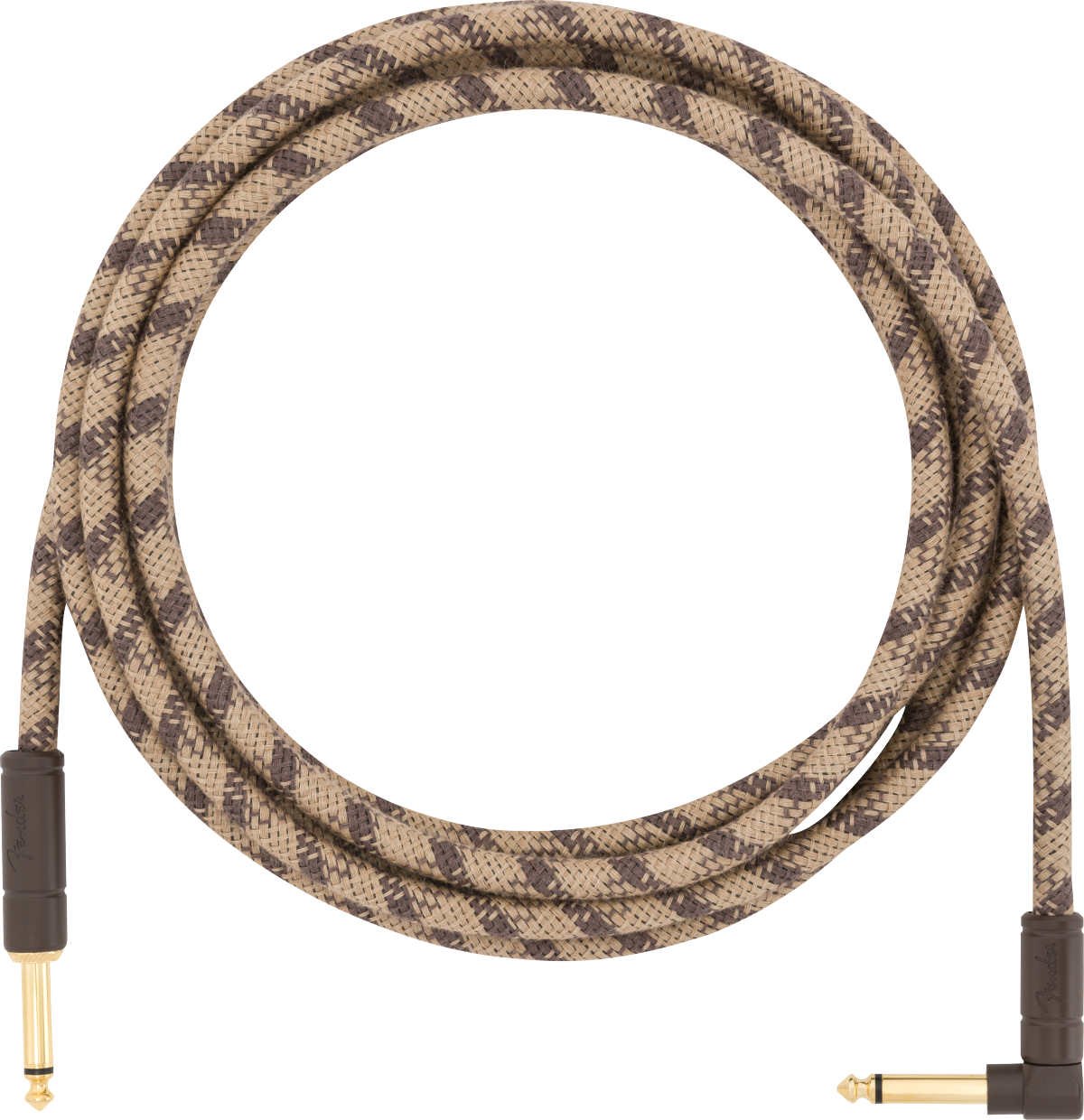 Fender Festival Hemp Instrument Cable, 10', Brown Stripe