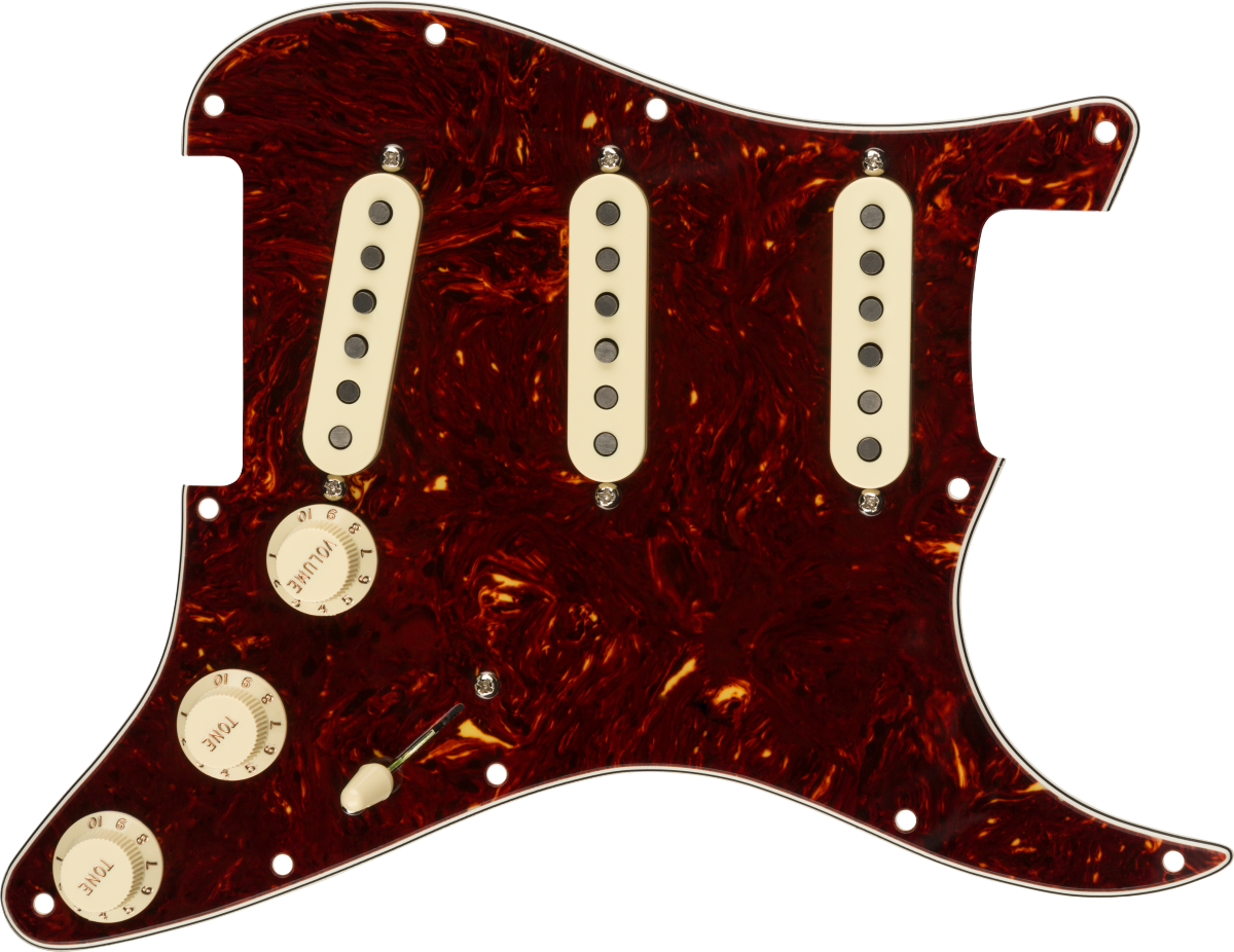 Fender Pre-Wired Strat Pickguard, Tex Mex SSS, 11 Hole PG
