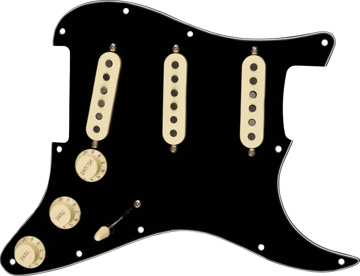 Fender Pre-Wired Strat Pickguard, Tex Mex SSS, 11 Hole PG