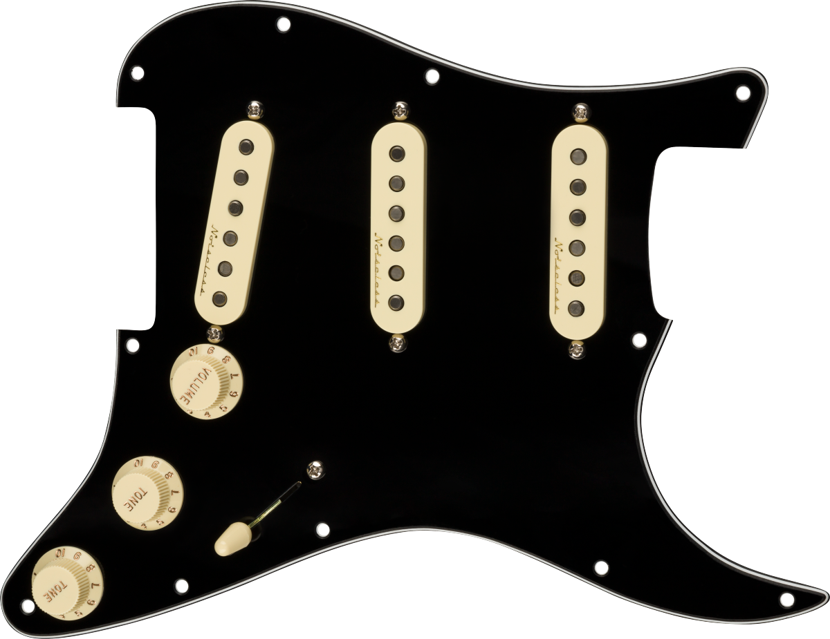 Fender Pre-Wired Strat Pickguard, Vintage Noiseless SSS, 11 Hole PG