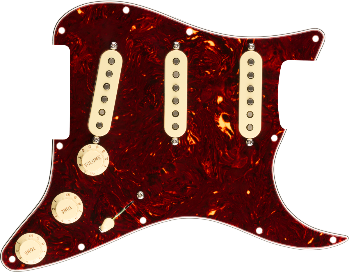Fender Pre-Wired Strat Pickguard, Original '57/'62 SSS, 11 Hole PG