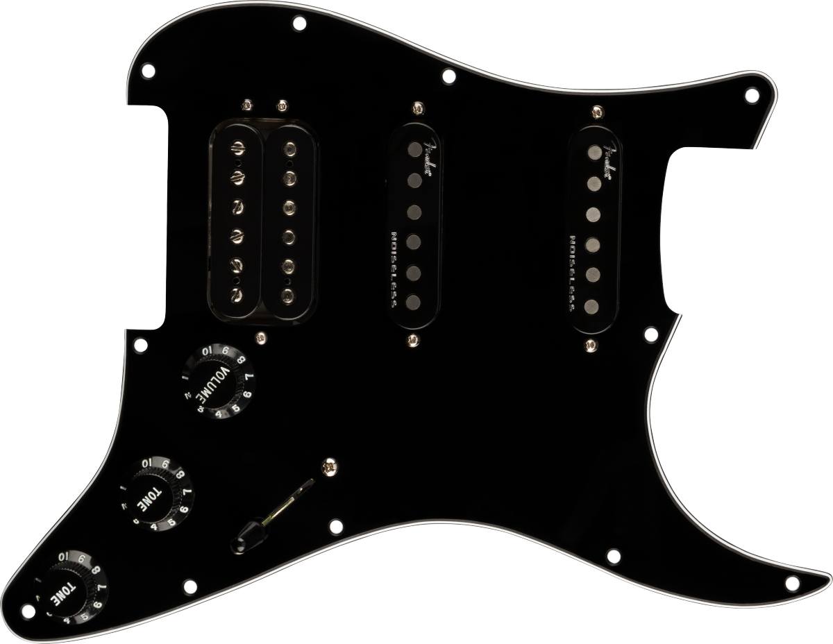 Fender Pre-Wired Strat Pickguard, Shawbucker Bridge/Gen 4 Noiseless Neck/Middle HSS, 11 Hole PG