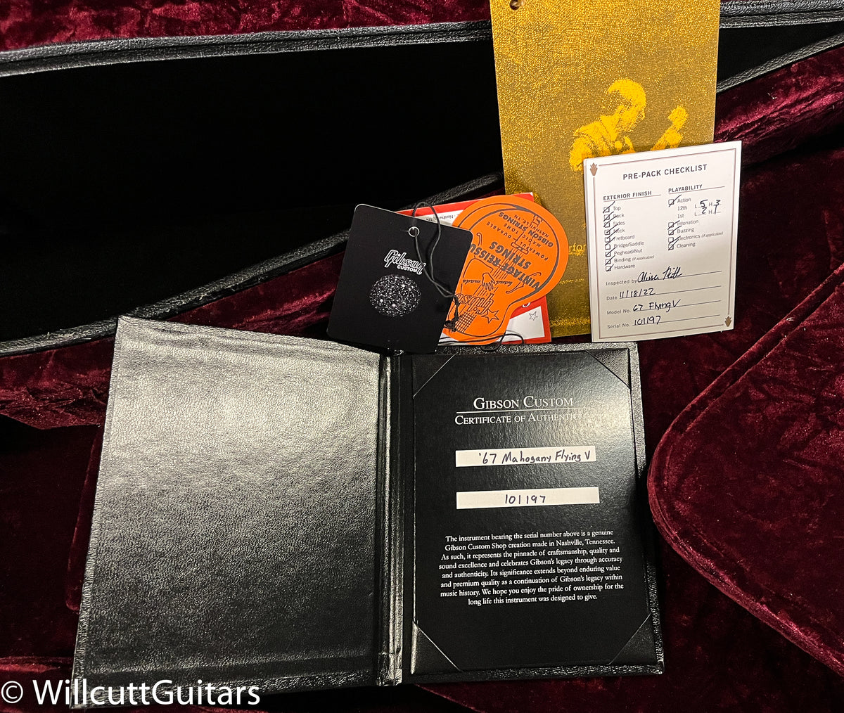 Gibson Custom Shop 1967 Flying V Mahogany Ebony Gloss (197)