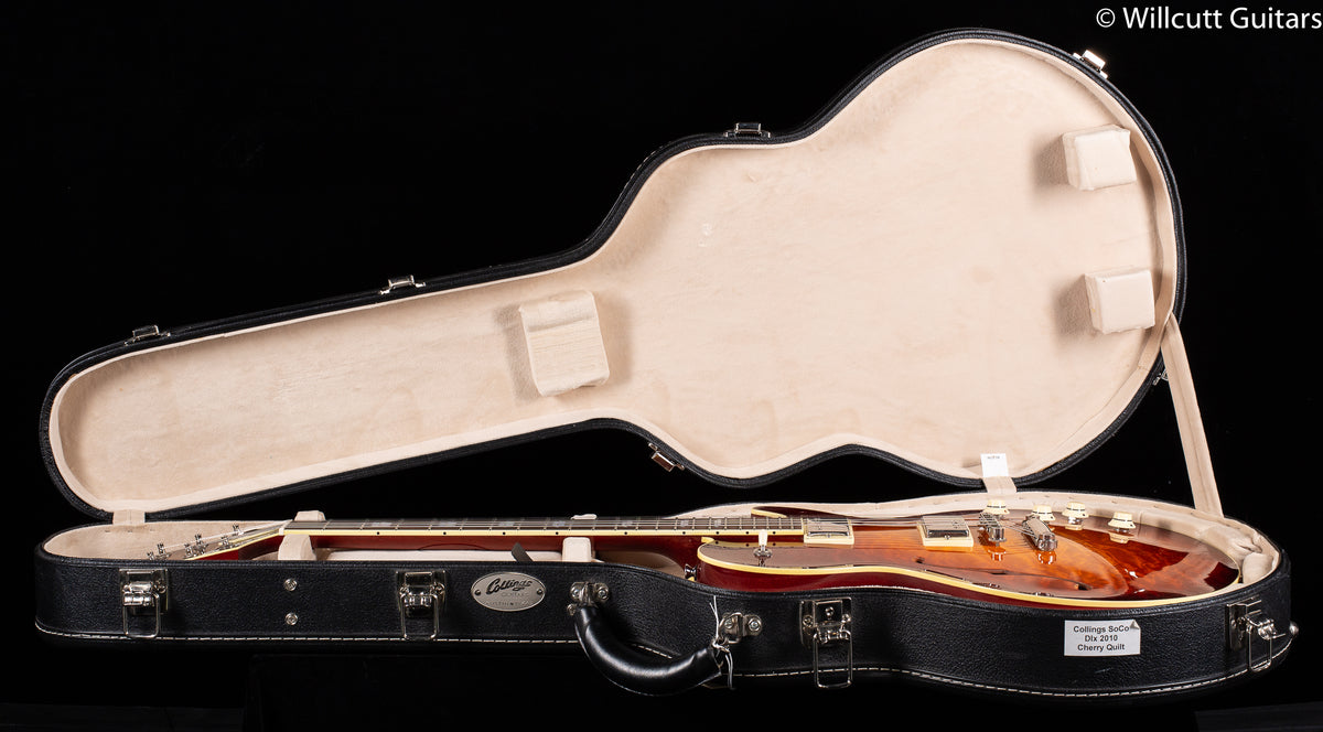 Collings Soco Deluxe Quilt Dark Cherry Burst Brazilian Rosewood Fingerboard USED