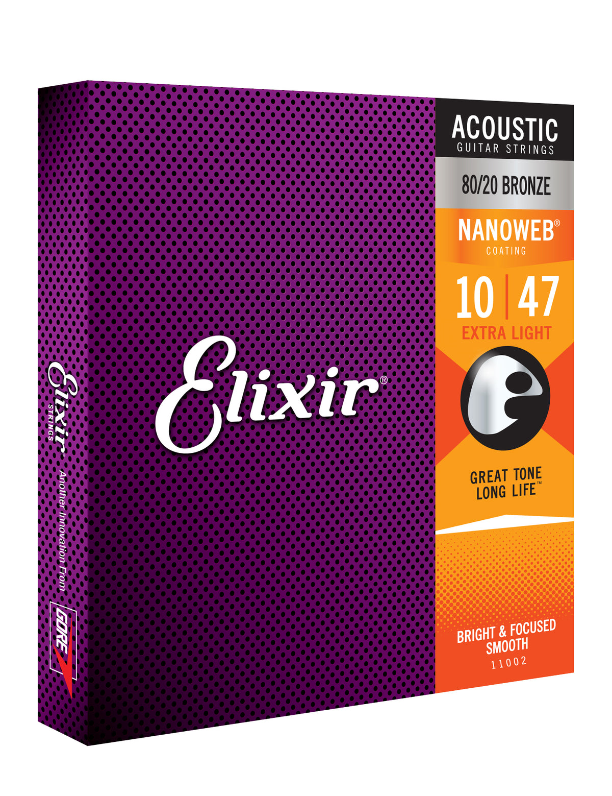 Elixir Strings Nanoweb 80/20 Bronze Acoustic Guitar Strings -.010-.047 Extra Light
