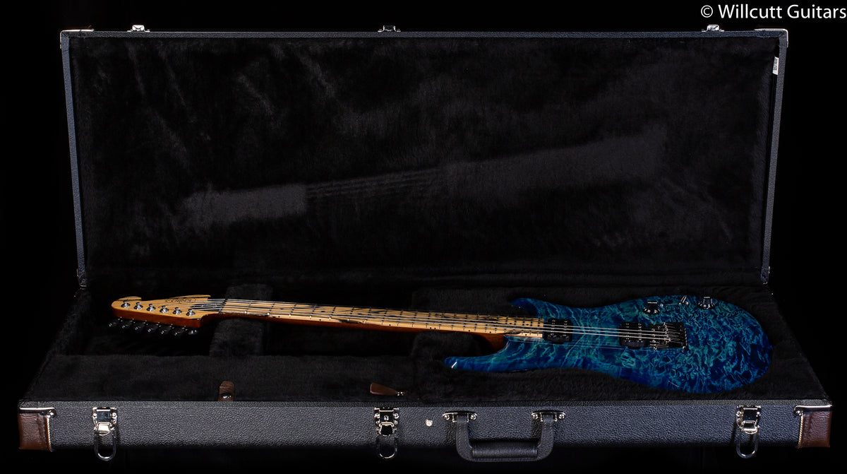 Knaggs Chesapeake Severn X Blue Green Burst T1 Quilt top, Moon Ebony