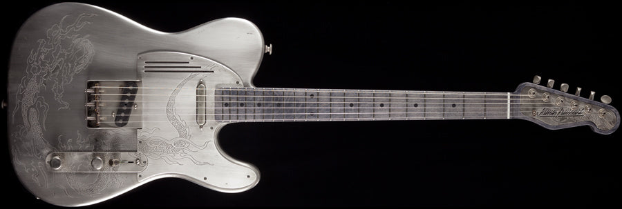 Trussart SteelCaster Antique Silver Dragon Engraved Holey Back (065)