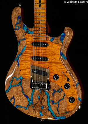 Knaggs Severn Trem Larry Mitchell Model Spalted Maple/Stone Inlay