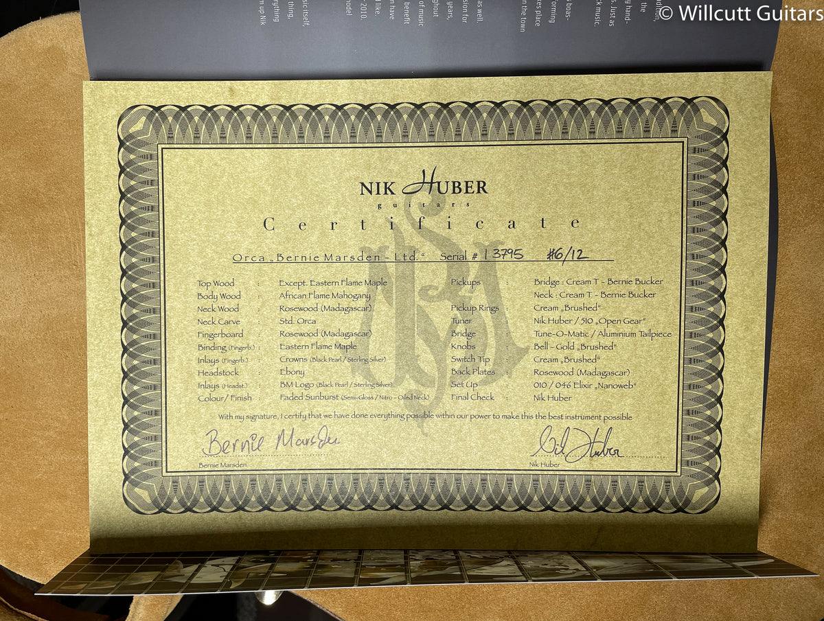 Nik Huber Orca Bernie Marsden Signature Faded Sunburst (795)